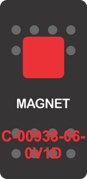 "MAGNET"  Black Switch Cap single Red Lens ON-OFF